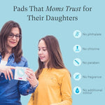 Teens Period Pads with Wings for Tweens, Organic Cotton Sanitary Pads for Teen Girls 9-14, Mini Petite, 15 CT