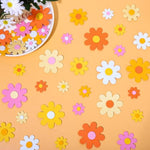Boho Daisy Foam Stickers, 10 Groovy Flower Designs for DIY Crafts & Party Favors