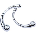 Double-Ended Dildo, Massage Wand Sex Anal Plug G Spot Metal Anal Bead, Solid Metal Curved Dual Ended Masturbation Adult Sex Toy For Couple (Large 7,8" & 18Oz)