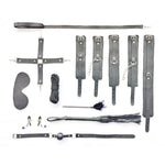 Sex Bondage Bdsm Kit Restraints,10 Piece Sets With Adjustable Handcuffs,Collar, Ankle Cuff,Blindfold,Feather Tickler, Nipple Clamps, Restraint Kits For Male And Female Couples, Adult Products,Black