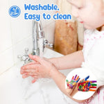 12 Pack Washable Kids Paint Set with 2 oz Non-Toxic Finger Paint and Brushes