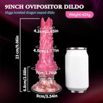 Ovipositor Monster Dildo With 5Eggs, 9Inch Knotted Pink Silicone Dildos Inflatable Pneumatic Pump Dog Dildo Oopod Sex Toys For Women Men Anal Play