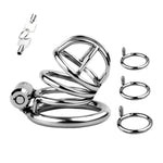 Metal Chastity Cage Set Cock Cages With 3 Different Sized Ring Sex Toys Chasity Devices With Push Locks And Enlarged Urinal Opening Suitable For Restrain Man'S Penis