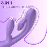 G-Spot Clitoral Rabbit Vibrator For Woman - 3 In 1 High-Frequency Vaginal Anal Dildo Massager With 10 Vibration Modes, Waterproof Liquid Silicone Adult Sex Toys U-Spot Stimulator For Female Orgasm