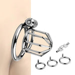 Stainless Steel Chastity Cage Male Metal Chastity Devices Lock Design Small Chastity Cage Male Penis Cage Flat Cock Cage Bdsm Toys For Couples Sex Rycb-She (50Mm)