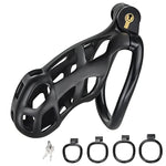 Chastity Devices Male Cock Cages Chastity Locked Penis Cage With 4 Different Size Penis Rings Bdsm Sm Slave Bondage Sex Toys (Black)