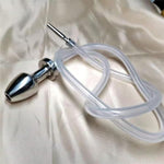Metal Hollow Anal Plug Urethral Plug, Male Urethral Catheter Urethral Sound Transparent Hose Anus Expander?Couple Sm Enema Cleaning Masturbation Device
