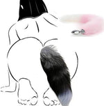 Ooiixx Sexy Fox Tail Cosplay Anal Plug Anal Butt Plug Adult Sex Toys for Women Men Couple Stainless Steel Anal Plug (18" Pink)