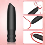 Women Bullet Vibrator Portable Mini Vibrator With 10 Vibration Modes For Clitoral Nipple Stimulation Female Rechargeable Lipstick Adult Sex Toy?Black?