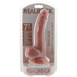 Curved 7 Inch Ballsy Dildo With Lube 1Oz | Harness Compatible Strap-On Dildos | Realistic Dildos | G-Spot | P-Spot