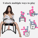 Sex Chair Set Multifunction Sex Position Enhancer Chair With Handrail And Dildo Sex Bench Bouncing Mount Sex Stool Portable Weightless Bdsm Sex Novelty Toy For Adult Game (Black)