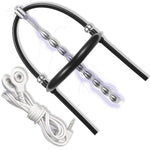 Urethral Plug With Penis Ring Stainless Steel Electric Penis Plug Male Urethra Dilator Stimulation Sex Toys
