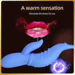 Monster Rabbit'S Bunny Ears Dildo Sex Adult Toys,Dual-Motor Heating Wand 10 Vibrating Modes For G-Spot Clitoris Massage,Silicone Prostate Stimulator Dildos For Couples Lesbian Game Pleasure