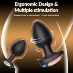 Anal Plug Vibrator Set, 3PCS Silicone Anal Plugs with App Control