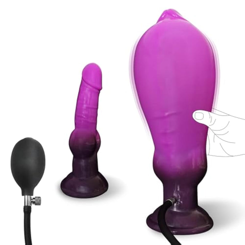 Monster Dildo Inflatable Fantasy Knot Dildo With Adjustable Thickness, Huge Thick Dildos Horse Anal Toys With Strong Suction Cup, Dragon Knotted Dildos For Anal Training, Adult Toys For Women Men