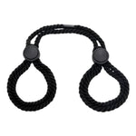 Adjustable Double Loop Bondage Rope, Black Cotton, Adult Restraint Accessory
