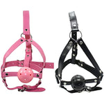 Leather Bondage With 1.77 Inch Mouth Gag Adjustable Head Harness Bdsm Fetish Slave Restraints For Men Women Couple(Black)