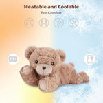 Heatable & Coolable Brown Teddy Bear Stuffed Animal, Microwavable Stuffed Animal Heating Pad For Period Discomfort, Stuffed Teddy Bear Plush For Warmth & Comfort, Brown Bear Gifts For Kid