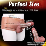 Silicone Hollow Dildo Male Enhance Girth Penis Sleeve Panties,5.3" Wearable Strap On Realistic Dildo,Men Delay Ejaculation Couples Transgender Sex Toy Crossdresser Cloth