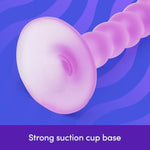 Anal Dildo - 5 Inch Suction Cup Dildo - Flexible Slimline Ribbed Anal Toy - Harness Compatible For Strap On And Pegging Play - Adult Sex Toy - Waterproof - Purple