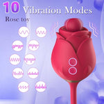 3 In 1 Rose Sex Toys Clitoral Licking Thrusting Dildo G Spot Vibrators For Women Clit Nipple Stimulator With 10 Licker Patterns & 10 Strong Thrusting Vibration Adult Toys For Women Couples