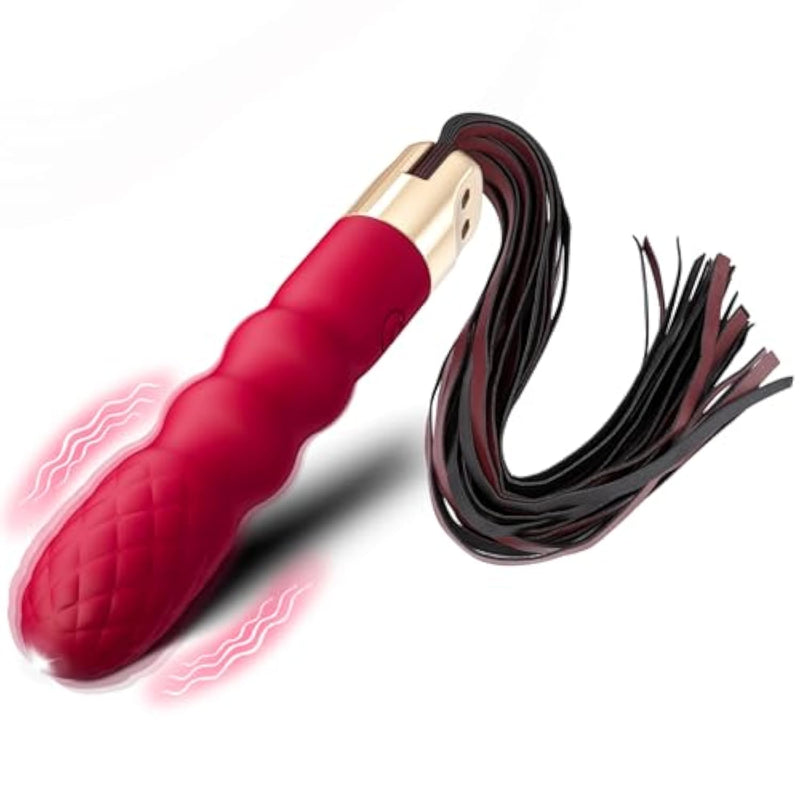 Sex Whip With G Spot Vibrators - Bdsm Leather Sex Whips Female Sex Toys Dildo Vibrator With 10 Vibrating Pattern, Couples Adult Sex Toys For Women Clitoral Stimulator, Sex Bondage Restraints Games