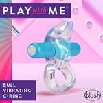 Play With Bull Vibrating C Ring - Clitoris Nestles Between The Vibrating Horns For Pleasure - Stretchy Fits All Penises - Ipx7 Waterproof - Sexual Enhancer For Couples Men