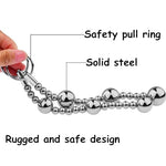 Metal Anal Beads All Steel Ultra Sturdy Butt Bead Plug with Pull Ring for SM Sex Game, Large Long Anal Snake Vaginal Dilator BDSM Toy Ass G-spot Stimulator Prostate Massage Female Adult Sex Toys