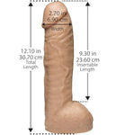 Doc Johnson Vac-U-Lock - Realistic Hung - 12 Inch FIRMSKYN Dildo with Massive 8.5 Inches of Girth - F-Machine and Harness Compatible - for Adults Only, Vanilla