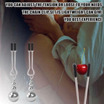 Adjustable Metal Nipple Clamps with Gourd Pendant for Couples - Non-Piercing Adult Sex Toys
