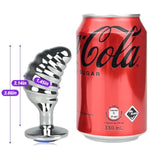 Metal Thread Anal Plug Prostate Toys, Curved Butt Plug For Prostate Massage G-Spot Stimulation Anal Dilator With Jeweled Base Adult Unisex Sex Toy (L)