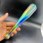 Glass Anal Plug & G-Spot Dildo, Sex Toy Of Baseball Bat Double Ended Dildo Massager For Women/Men/Couples (Multicolor, Small)