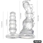 Monster Double Dildo,7.4 In Knot Dildo And 5.3 In Anal Beads,Clear Dildo With Strong Suction Cup,Adult Sex Toys For Women Men Lesbian