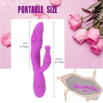 Full Cover Silicone G Spot Couple Heating Rabbit Vibrator,Clitoris Stimulation 4.72" Dildo With 10 Powerful Giant Electric Vibrations,Charging Stimulator Relaxation For Women Men Gay