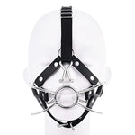 Arch Kit for Couples - Adjustable Open Mouth Metal Ring Gag with Nose Hook and Bondage Restraints