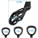 Male Chastity Device Cock Cage Chastity Locked Penis Cage For Penis Exercise With 3 Sizes Rings And Invisible Lock Abs (Black)