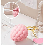 Pink Strawberry Shape Mini APP Clitoral Vibrator with Pearl Chain, USB Recharge Small Vibrator with 10 Modes Adult Sex Toy for Women Couples