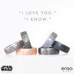 Star Wars Silicone Ring - I Know You - Comfortable And Flexible Design - Aurebesh - Black Pearl - Size 12