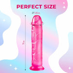 Pink Dildo 7Inch Portable Soft Realistic Dildo, Anal Dildo With Strong Suction Cup, Silicone Dildo, Soft Material Adult Sex Toys (Pink)