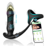 Thrusting Prostate Massager With Penis Ring,9 Thrusting & Vibrating Modes With Cock Ring Anal Vibrator,App Controlsex Toy Waterproof Anal Butt Plug G Spot Vibrator Adult Sex Toys (Three Link)…