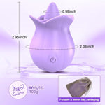 Clitoral Licking Tongue Rose Sex Toy Vibrator Stimulator For Women, Vibrating Rose Adult Women Couples Sex Toys With 10 Modes, Female Mini Clitoris Nipple Vibrator For Woman Her Pleasure (Purple Rose)