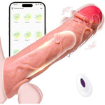 Penis Sleeve Cock Sleeve Vibrator Sex Toys - 4In1 Realistic Adult Male For Men Penis Extender Vibrating Cock Ring 9 Modes, App, Remote Control, Elastic Penis Ring To Enlarge Prolong For Men Couples