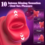 Rose Vibrator Women Sex Toys - G Spot Mouth Vibrators With 10 Biting Licking Vibrating & 10 Thrusting Modes Clitoral Anal Nipple Thrusting Dildo Stimulator Pleasure Tools Adult Sex Toy For Female