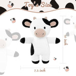 Cute Knitted Cow Stuffed Animals, Baby Crochet Stuffed Animal Soft Cotton Toys. Cute Small Animal Dolls, 10 Inch Cow Plush Toy, Soft Toys For Babies, Boys And Girls Birthday Christmas