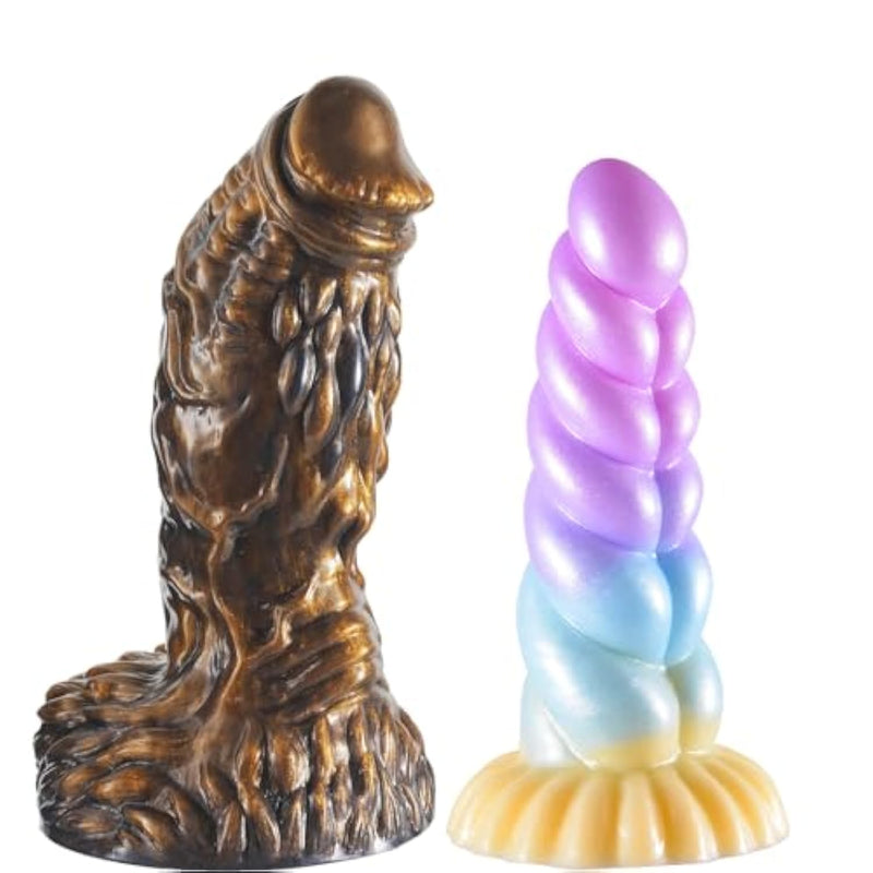 2Pcs Monster Dildo,9 Inch Dildo + 8.07 Inch Colorful Dildo