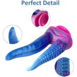 Realistic Double-Ended Dildo G-Spot Stimulation, 10.8 Inch Big Silicone Tongue Dildo With Suction Cup For Hands-Free Play, Tentacle Fantasy Dildo For Vaginal Anal Adult Sex Toys For Women Men