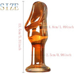 Glass Dildo Pleasure Wand Penis Crystal Anal Butt Plug,Phallic-Shaped Glass Dildo Crystal Pleasure Wand Crystal Penis G-Spot Stimulator Women Masturbation Butt Plugs For Men Women(L)