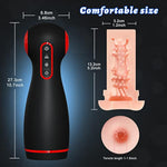 Automatic Sucking Moaning Male Masturbators - Upgraded 7 Vibration & Suction Hands Free Pocket Pussy Male Stroker With 3D Realistic Sleeve, Mens Masturbator Blowjob Machine Adult Oral Sex Toys For Men