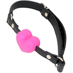 Beginner Breathable Silicone Heart Open Locking Mouth Gags, Strapped Gags Ball Sex Toy