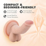 Dr. Skin, Small 4 Inch Lifelike Realistic Dildo - 1 Inch Slim, Strap On Compatible Suction Cup For Hands Free Play For Anal Pegging, Beginners Sex Toy For Womens Men Couples - Beige